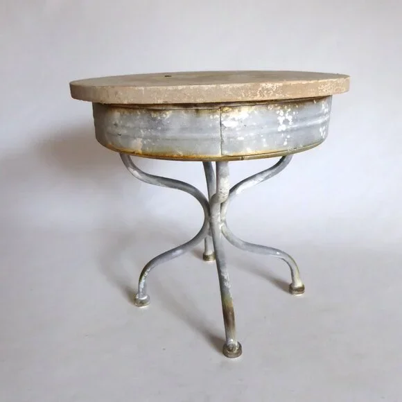NEW 8” RUSTIC FARMHOUSE COUNTRY WOOD METAL CAKE STAND PEDESTAL TABLE RISER - Picture 3 of 9